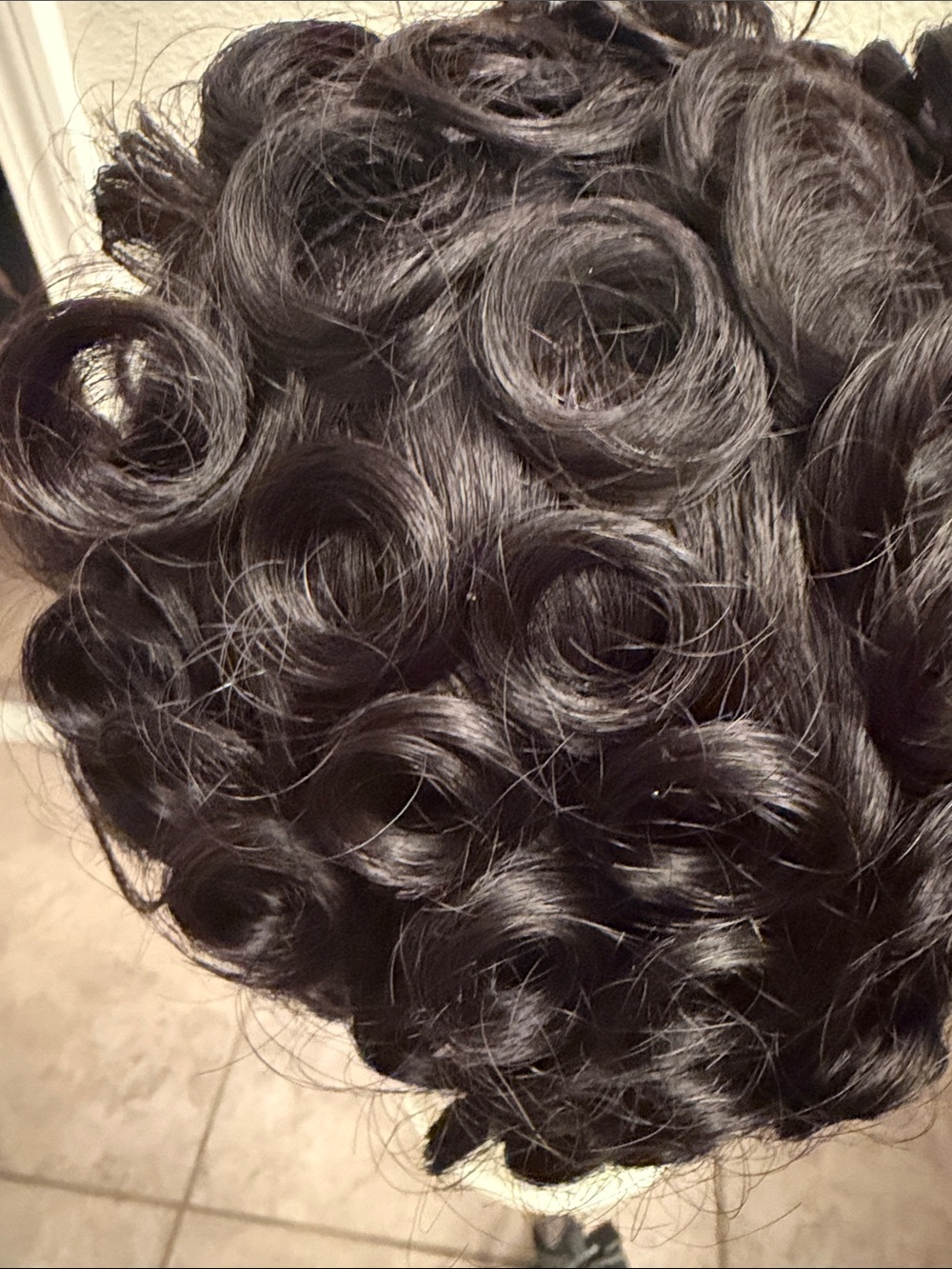 Black Curly Short Wig - Women Hair human hair pin curls